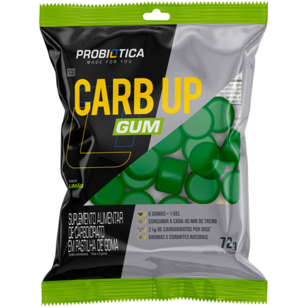 Carb Up Gum Sabor Limão 72g Com 18 Gomas Probióticas - Image 2