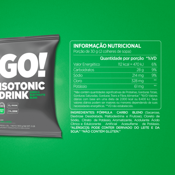 Go! Isotonic Drink 900g Atlhetica Nutrition Sabor Lima Limão - Image 3