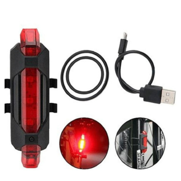 Lanterna Traseira Bike Sinalizador Bicicleta Luz De Led Usb - Image 2