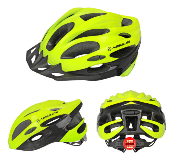 Capacete Ciclismo Absolute Mtb Nero Com Led E Viseira