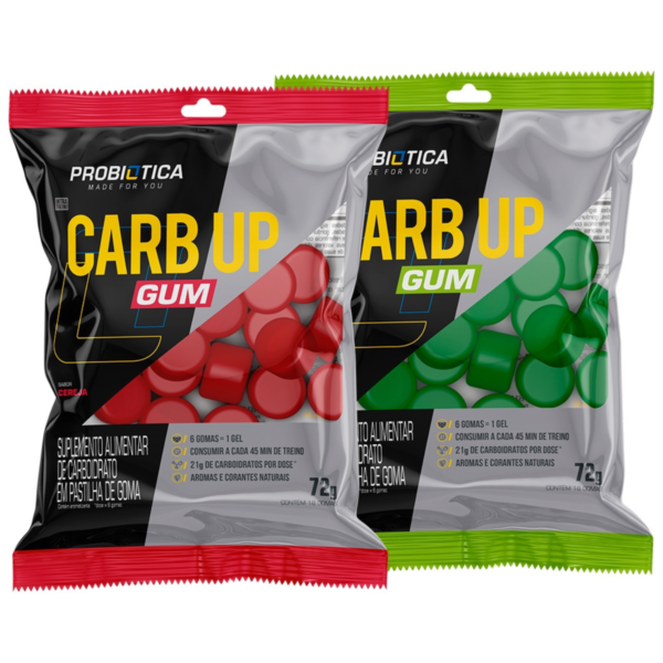 Carb Up Gum Sabor Limão 72g Com 18 Gomas Probióticas