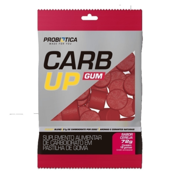 Carb Up Gum Sabor Limão 72g Com 18 Gomas Probióticas - Image 4