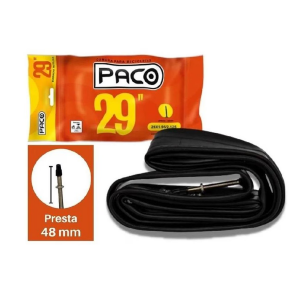 Kit 02 Câmaras De Ar Paco Aro 29 Bico Fino Válvula Presta - Image 6